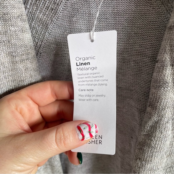 Eileen Fisher NWT slouchy cardigan in moon - Picture 5 of 8